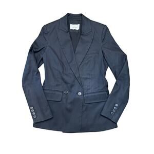 Argent Double Breasted Blazer Jacket BLACK Size 2